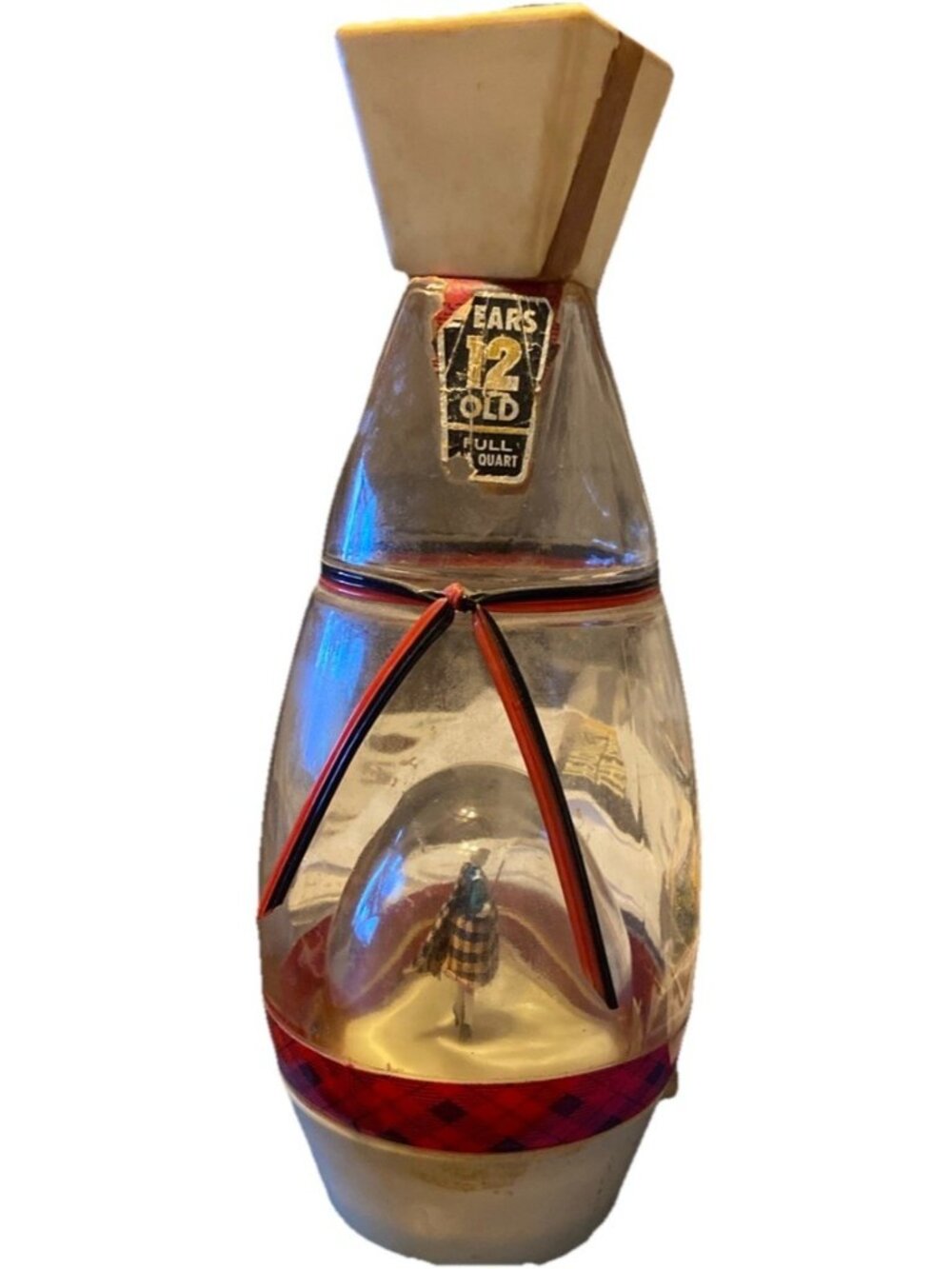 Vintage Gilbey's Spey Royal Scotch Whiskey Music Box Bottle w/Dancer (Works)
